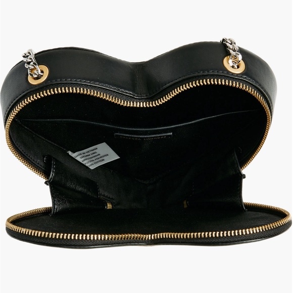 Rebecca Minkoff Heart Crossbody Bag Black Gold Silver - Picture 14 of 16